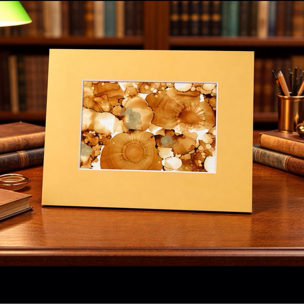 Hand crafted yellow and gold Abstract painting